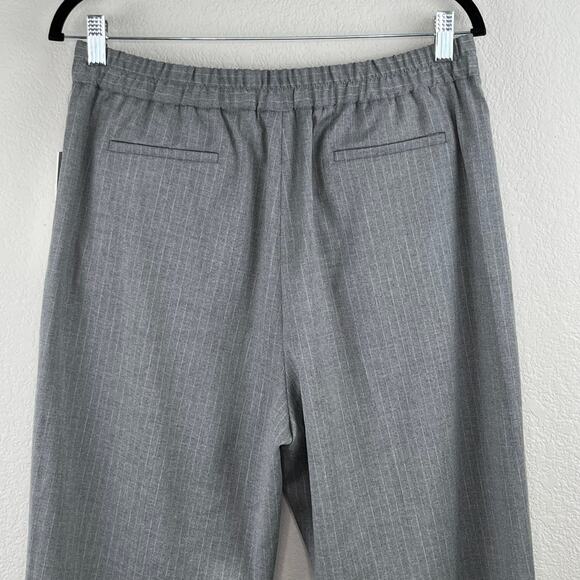 Calvin Klein Gray Pinstripe Straight-Leg High Rise Cropped Trouser Pants 14 NWT - Picture 8 of 14